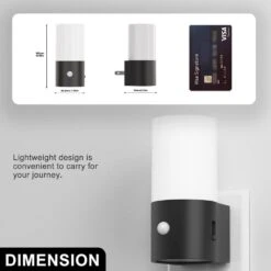 LED Motion Sensor Night Light Plug In [4-Pack], 100LM Dimmable, 3000K Soft White, Auto On/Off For Hallway, Bedroom -Lamp Parts yansun night lights ha gy11102us 4ap3 c3 1000