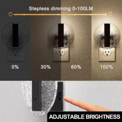 1-Light LED Night Lights Dimmable Plug Into Wall 3000K Warm White With Dusk To Dawn Sensor(2-Pack) -Lamp Parts yansun night lights ha gy11302syus 2ap3 4f 1000