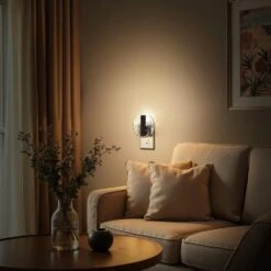 1-Light LED Night Lights Dimmable Plug Into Wall 3000K Warm White With Dusk To Dawn Sensor(4-Pack) -Lamp Parts yansun night lights ha gy11302syus 4ap3 44 1000