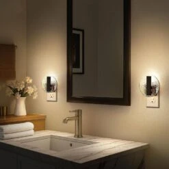 1-Light LED Night Lights Dimmable Plug Into Wall 3000K Warm White With Dusk To Dawn Sensor(4-Pack) -Lamp Parts yansun night lights ha gy11302syus 4ap3 76 1000