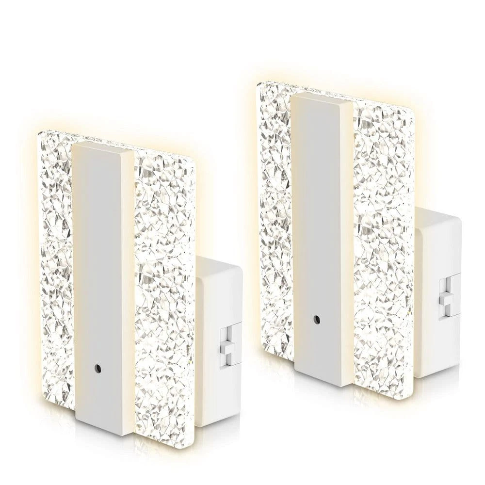Modern LED Night Lights Plug Into Wall-Dimmable With Dusk-to-Dawn Sensor, Decorative For Bedroom And Hallway(2-Pack) 3 Modern LED Night Lights Plug Into Wall-Dimmable With Dusk-to-Dawn Sensor, Decorative For Bedroom And Hallway(2-Pack)