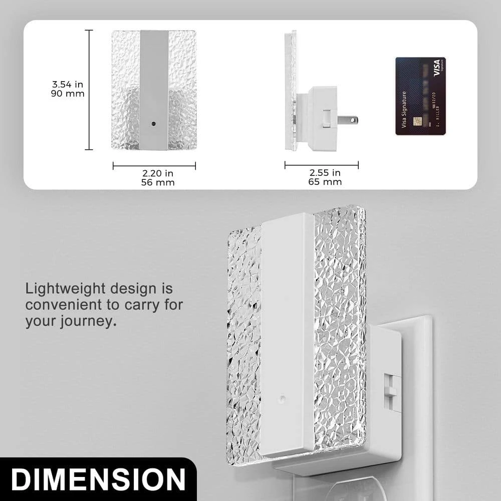 Modern LED Night Lights Plug Into Wall-Dimmable With Dusk-to-Dawn Sensor, Decorative For Bedroom And Hallway(2-Pack) 5 Modern LED Night Lights Plug Into Wall-Dimmable With Dusk-to-Dawn Sensor, Decorative For Bedroom And Hallway(2-Pack) - Image 3
