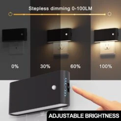 2-Pack Motion Sensor Night Lights Plug Into Wall-Dimmable 3000K Warm White LED With Auto On/Off For Hallway Bedroom 13 2-Pack Motion Sensor Night Lights Plug Into Wall-Dimmable 3000K Warm White LED With Auto On/Off For Hallway Bedroom -Lamp Parts yansun night lights ha gy11702us 2ap3 4f 1000