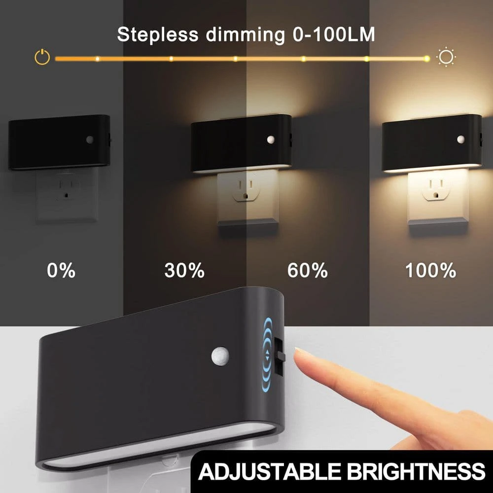 2-Pack Motion Sensor Night Lights Plug Into Wall-Dimmable 3000K Warm White LED With Auto On/Off For Hallway Bedroom 6 2-Pack Motion Sensor Night Lights Plug Into Wall-Dimmable 3000K Warm White LED With Auto On/Off For Hallway Bedroom - Image 4