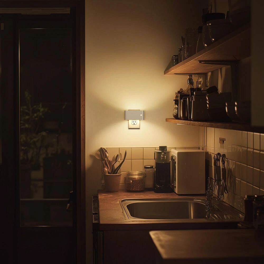 2-Pack White Motion Sensor LED Night Lights Plug Into Wall-0-100LM Dimmable, 3000K Warm White For Bedroom And Hallway 8 2-Pack White Motion Sensor LED Night Lights Plug Into Wall-0-100LM Dimmable, 3000K Warm White For Bedroom And Hallway - Image 6