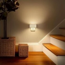 2-Pack White Motion Sensor LED Night Lights Plug Into Wall-0-100LM Dimmable, 3000K Warm White For Bedroom And Hallway 17 2-Pack White Motion Sensor LED Night Lights Plug Into Wall-0-100LM Dimmable, 3000K Warm White For Bedroom And Hallway -Lamp Parts yansun night lights ha gy11702whus 2ap3 76 1000