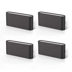 1-Light Black Dimmable LED Night Light Plug In With Dusk-to-Dawn Sensor, Soft White 3000K For Bedroom, Hallway[4 Pack]