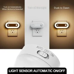 Motion Sensor Dusk To Dawn Night Light Plug In [2-Pack], Dimmable 30/60/100LM For Hallway, Bedroom, Kids Room -Lamp Parts yansun night lights ha gy11902us 2ap3 c3 1000