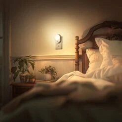 LED Motion Sensor Night Light [2-Pack], Dusk To Dawn & Motion Activated, Dimmable 30/60LM For Bathroom, Hallway, Kitchen -Lamp Parts yansun night lights ha gy12302us 2ap3 fa 1000