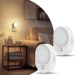 LED Motion Sensor Night Light [4-Pack], Dusk To Dawn & Motion Activated, Dimmable 30/60LM For Bathroom, Hallway, Kitchen -Lamp Parts yansun night lights ha gy12302us 4ap3 e1 1000