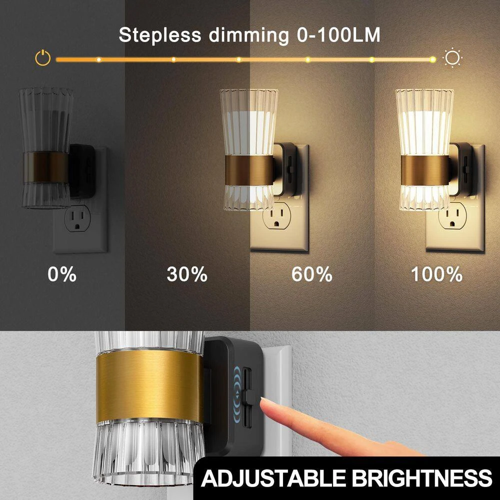 Modern LED Night Lights Plug Into Wall-3000K Soft Warm Light, Dimmable 0-100LM With Dusk To Dawn Sensor, 2-Pack 6 Modern LED Night Lights Plug Into Wall-3000K Soft Warm Light, Dimmable 0-100LM With Dusk To Dawn Sensor, 2-Pack - Image 4