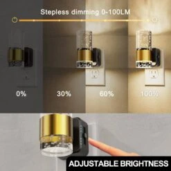 1-Light Black Gold Acrylic Dimmable Bubble LED Night Lights Plug Into Wall Auto Sensor For Hallway Bathroom(4-Pack) -Lamp Parts yansun night lights ha gy19702us 4ap3 4f 1000