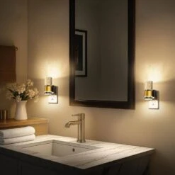 1-Light Black Gold Acrylic Dimmable Bubble LED Night Lights Plug Into Wall Auto Sensor For Hallway Bathroom(4-Pack) -Lamp Parts yansun night lights ha gy19702us 4ap3 76 1000