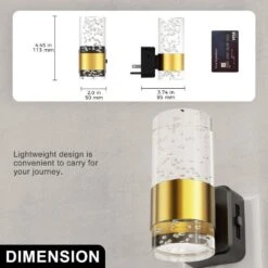 1-Light Black Gold Acrylic Dimmable Bubble LED Night Lights Plug Into Wall Auto Sensor For Hallway Bathroom(4-Pack) -Lamp Parts yansun night lights ha gy19702us 4ap3 c3 1000