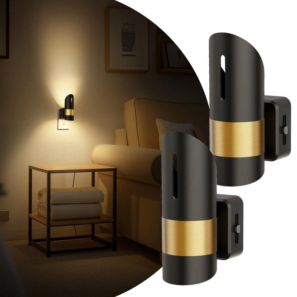 1-Light Plug-In Night Lights-Adjustable Brightness, 3000K Soft White With Dusk To Dawn Sensor For Home Bedroom(2-Pack) 3 1-Light Plug-In Night Lights-Adjustable Brightness, 3000K Soft White With Dusk To Dawn Sensor For Home Bedroom(2-Pack)
