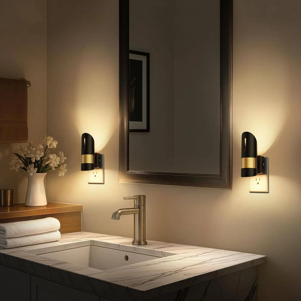 1-Light Plug-In Night Lights-Adjustable Brightness, 3000K Soft White With Dusk To Dawn Sensor For Home Bedroom(2-Pack) 4 1-Light Plug-In Night Lights-Adjustable Brightness, 3000K Soft White With Dusk To Dawn Sensor For Home Bedroom(2-Pack) - Image 2