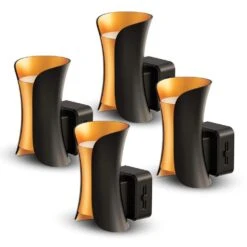 1-Light Dimmable LED Night Lights Plug Into Wall-0-100LM, 3000K Soft White, With Dusk To Dawn Sensor(4-Pack)