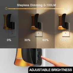 1-Light Dimmable LED Night Lights Plug Into Wall-0-100LM, 3000K Soft White, With Dusk To Dawn Sensor(4-Pack) -Lamp Parts yansun night lights ha gy20102us 4ap3 c3 1000