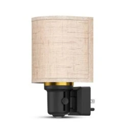 Fabric Design LED Night Lights Plug Into Wall – 0–100LM Dimmable With Light Sensor, Warm White 3000K Glow(1-Pack)