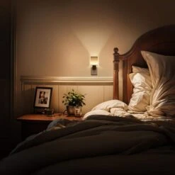 Fabric Design LED Night Lights Plug Into Wall – 0–100LM Dimmable With Light Sensor, Warm White 3000K Glow(1-Pack) -Lamp Parts yansun night lights ha gy22004mbus 1ap3 fa 1000