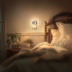 1-Light Motion Sensor Night Light Plug In 0. 6W Warm White, Automatic On/Off For Bedroom, Bathroom, Kids Room 2-Pack -Lamp Parts yansun night lights ha nl00202 2ap3 fa 1000