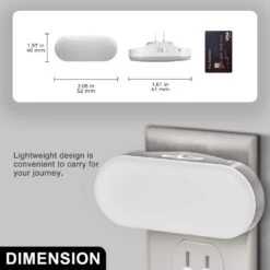 RGB LED Night Light Plug-in, 0. 7W Color Changing Light For Kids Room, Hallway, Bathroom, 2-Pack -Lamp Parts yansun night lights ha nl007rgbdg 2ap3 c3 1000