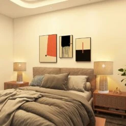 15.4 In. Yellow Rustic Farmhouse Handmade Rattan Table Lamps(2pack) -Lamp Parts yellow innobule table lamps ww fan270 2 76 1000