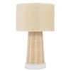 15.4 In. Yellow Rustic Farmhouse Handmade Rattan Table Lamps -Lamp Parts yellow innobule table lamps ww fan270 64 1000